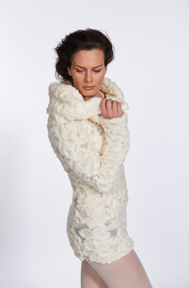 Trendy Clothing White Pullover Knitted Sweater Wool Clothing Women Sweater Sheer Dress Boho Clothing Fitted Sweater Bohemian Sweater