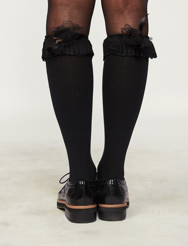 Pack De 3 Pares De Calcetines Altos POP 15 Denier Para Mujer - Hasta La Rodilla, Talla Única - Negro/Natural