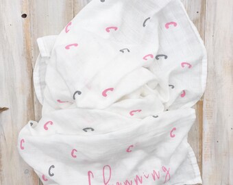 personalized muslin swaddle blankets
