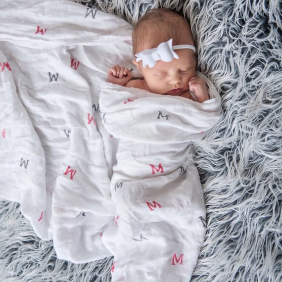 personalized muslin swaddle