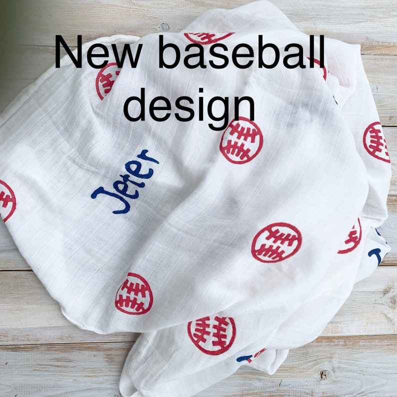 bamboo swaddle baby handmade Baseball swaddle baseball muslin swaddle personalized swaddle receiving blanket sports baby swaddle