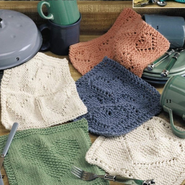 Vintage PDF knit pattern - dishcloths