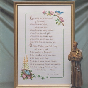 Vintage PDF cross stitch pattern - Prayer of St. Francis