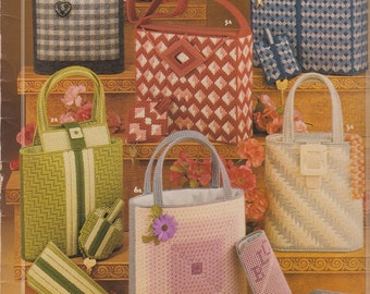 Vintage PDF plastic canvas pattern - purses and accessories