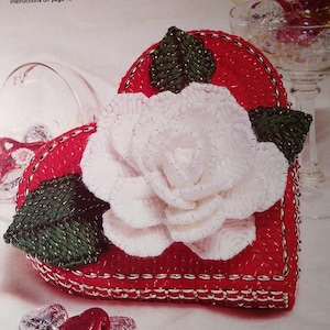 Patrón de lienzo plástico en PDF de Corazón de la Rosa