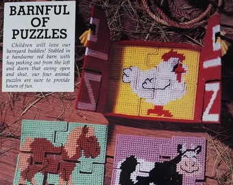 Barnful of Puzzles PDF plastic canvas pattern