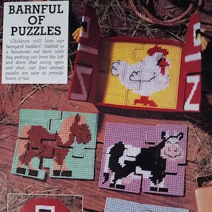 Barnful of Puzzles PDF plastic canvas pattern