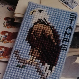 Regal Eagle Stamp Book Cover PDF plastic canvas pattern