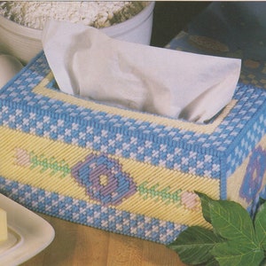 Vintage PDF plastic canvas pattern - Summer Blooms