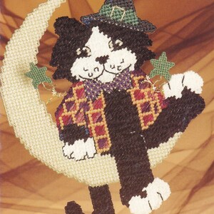 Plastic canvas PDF pattern - Moon Kitty