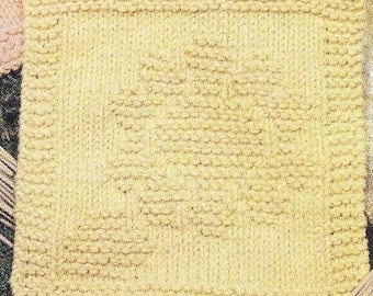 Sunflower Dishcloth PDF knit pattern