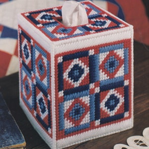 Plastic canvas vintage PDF pattern - American quilt