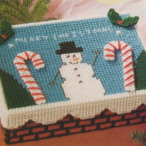 Modèle vintage de toile en plastique PDF - boîte de cartes de Noël
