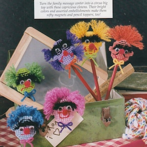 Vintage PDF plastic canvas pattern - Clown Capers