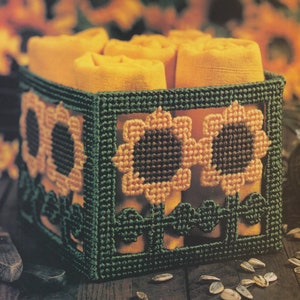 Kunststoffgewebe vintage PDF Nähanleitung - Sonnenblumenkorb