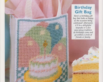 Birthday Gift Bag PDF plastic canvas pattern