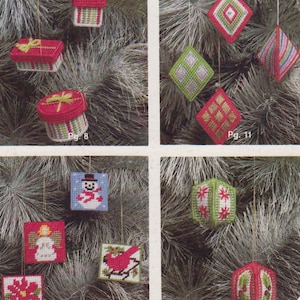 Vintage PDF plastic canvas pattern - Ornaments