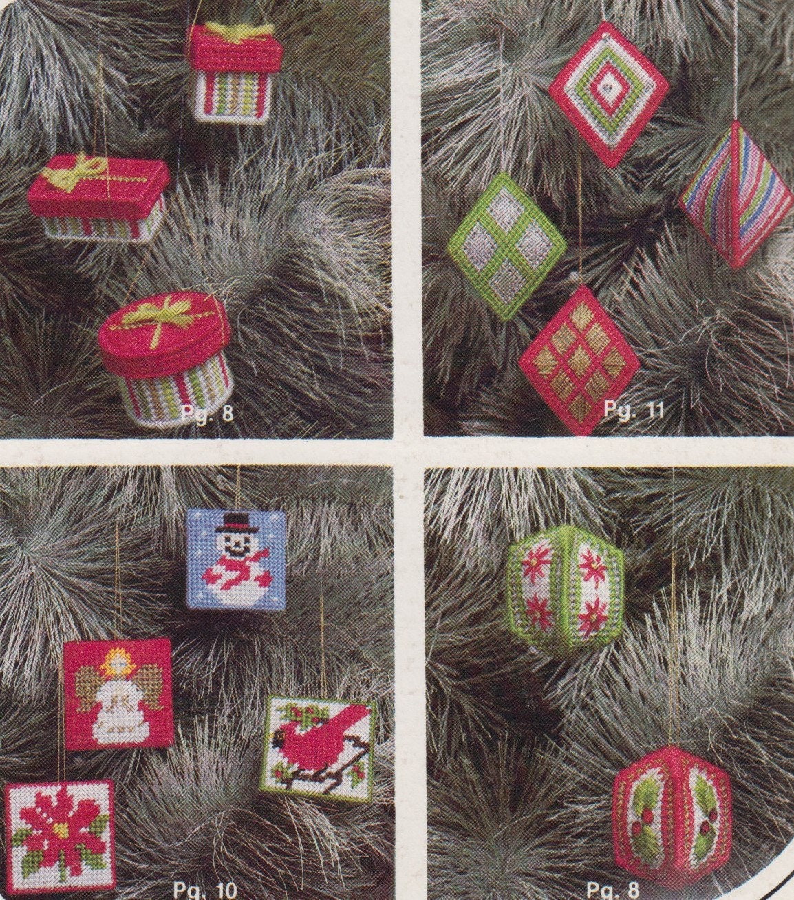 Vintage PDF plastic canvas pattern - Ornaments