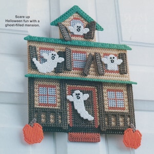 Haunted House PDF plastic canvas pattern