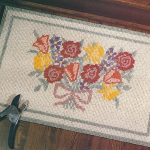 Plastic canvas vintage PDF pattern - flowers underfoot