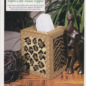 Safari Cats Tissue Topper PDF plastic canvas pattern