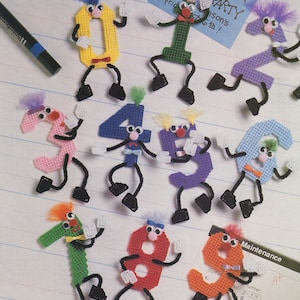 Plastic canvas vintage PDF pattern - beboppin&#39; numbers