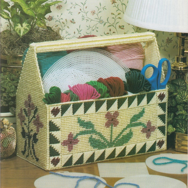 Vintage PDF plastic canvas pattern - crafter's caddy