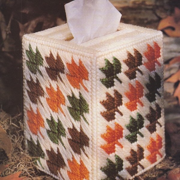 Autumn Patchwork PDF plastic canvas pattern