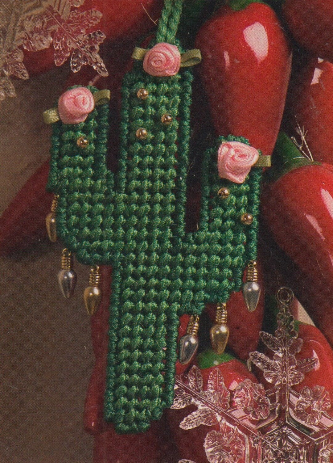 Vintage PDF Plastic Canvas Pattern - Christmas Cactus Ornament - Etsy
