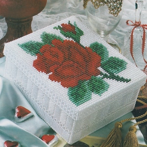 Vintage PDF Kunststoffmuster - Romantische Rosenbox