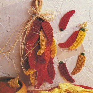 Plastic canvas vintage PDF pattern - hot stuff