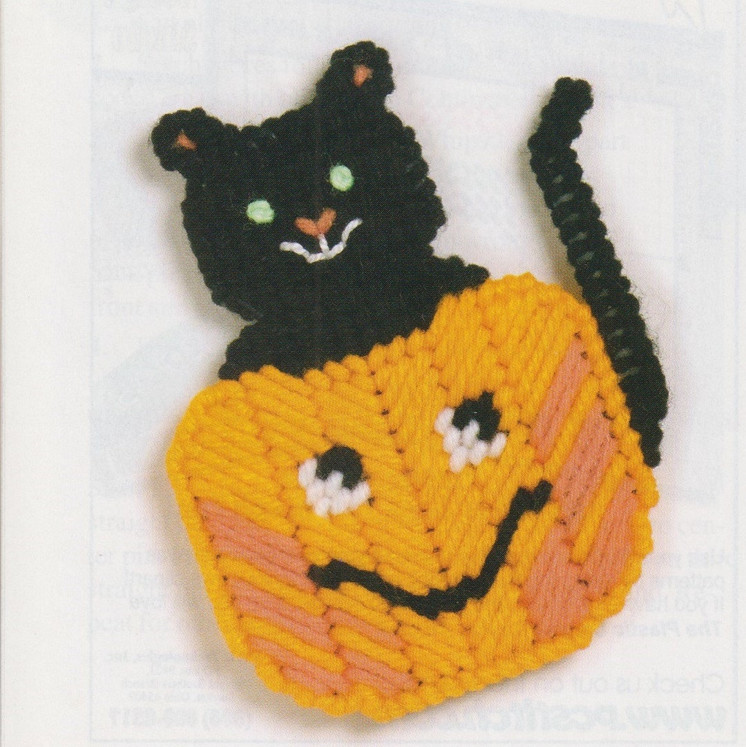 Vintage PDF Plastic Canvas Pattern - Halloween Magnets - Etsy