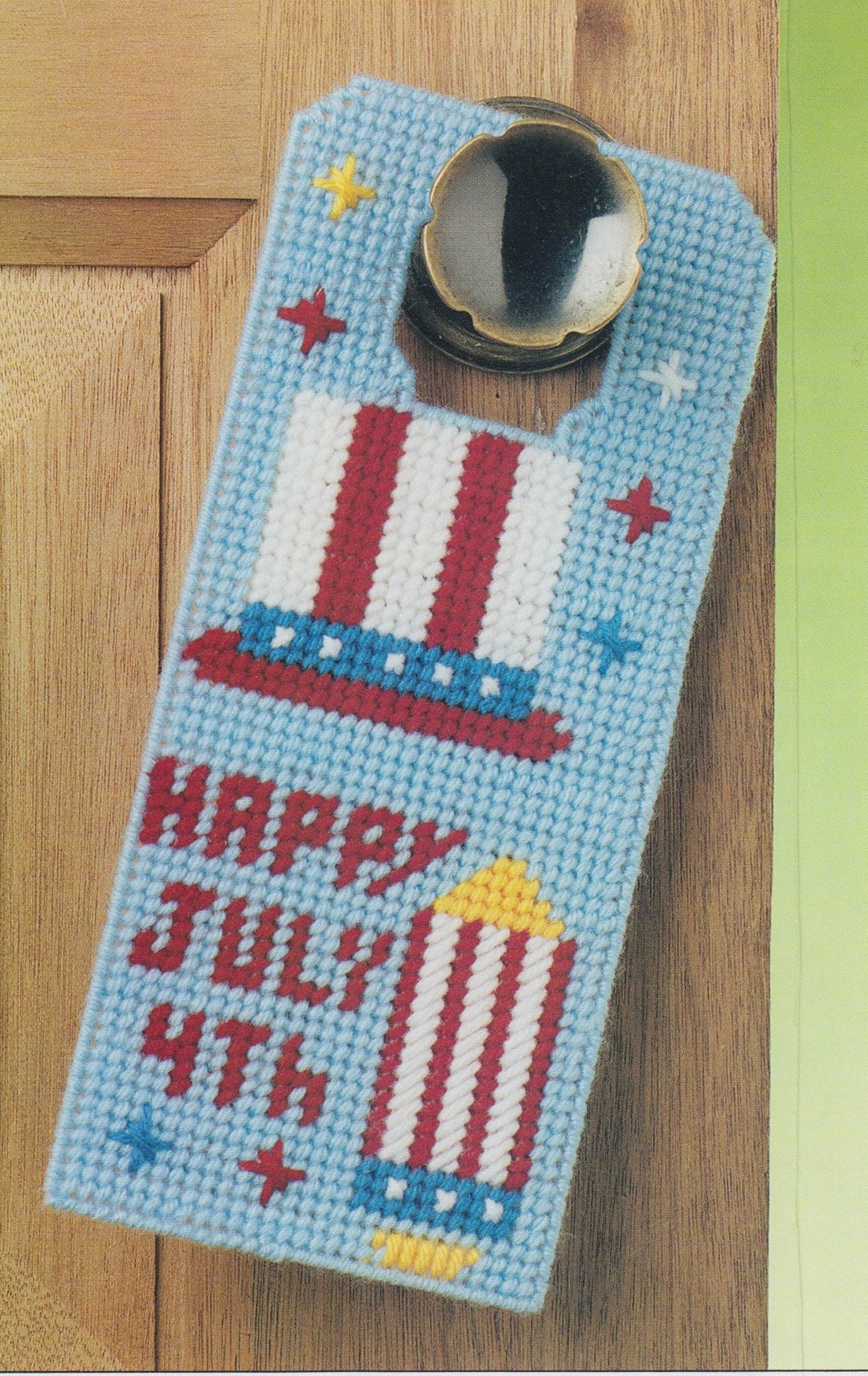 Vintage PDF Plastic Canvas Pattern - July 4th Hanger - Etsy