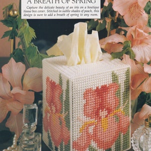 Vintage PDF plastic canvas pattern - a breath of spring