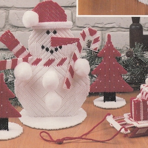 Vintage PDF plastic canvas pattern - Centerpiece