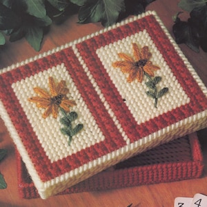 Patrón PDF vintage de lona plástica - adornado con flores