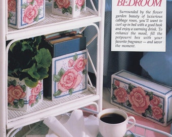 Plastic canvas vintage PDF pattern - Roses for the Bedroom