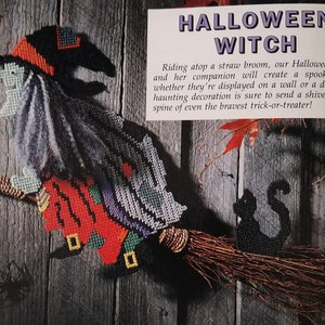 Halloween Witch PDF plastic canvas pattern