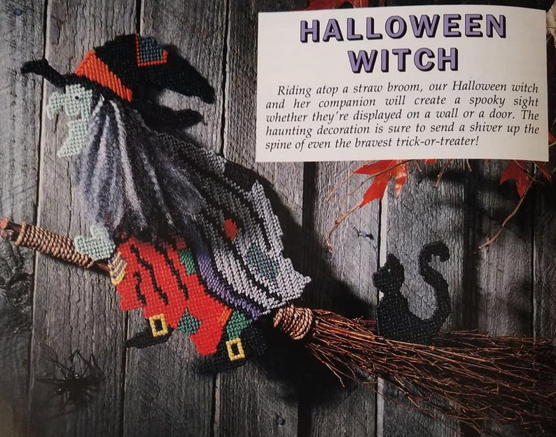 Halloween Witch PDF plastic canvas pattern image 1