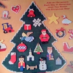 Vintage PDF plastic canvas pattern - advent tree