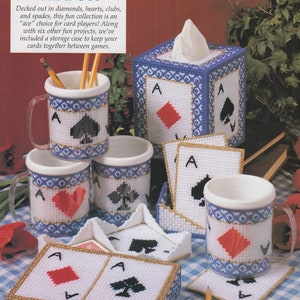 Vintage pdf-patroon van plastic canvas - kaartenset vier azen