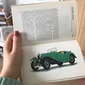 Vintage Illustrated Car Book | Vintage Car Illustrations | Car Illustrations | Car book