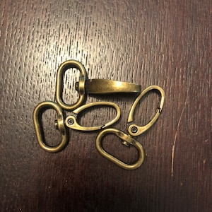 10 or 20 pcs sets - 3/4&quot; lobster claw Swivel hook, antique brass, handbag hardware. Wholesale pricing. Ships from Chicago.