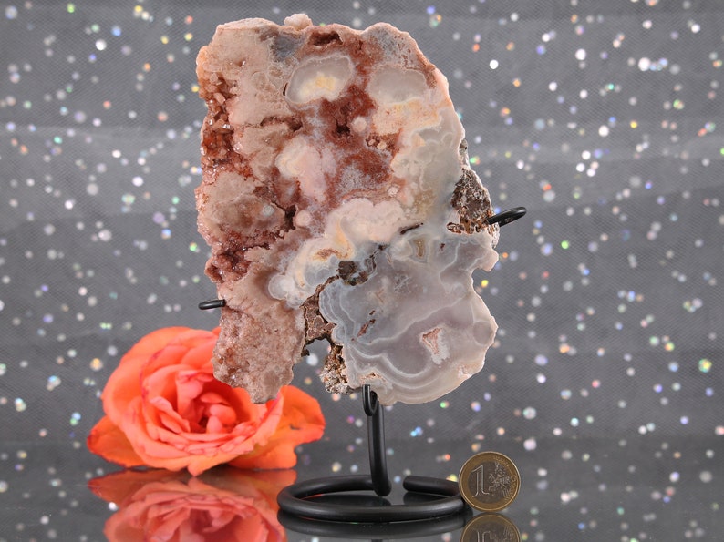 wonderful collectors piece crystal healing,#M205 Stone for intuition and psychic abilities Stunning Pink Amethyst Cluster on stand