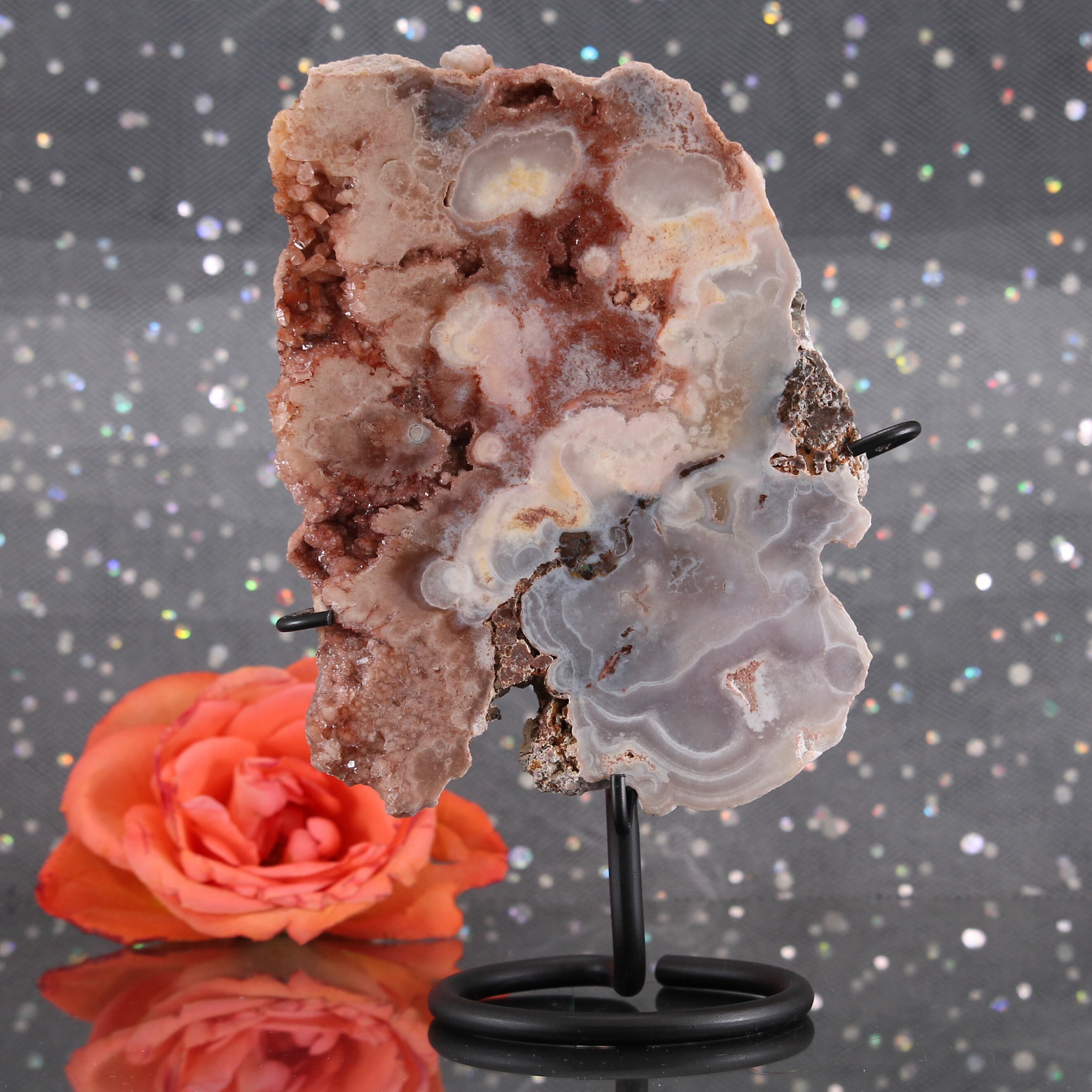 wonderful collectors piece crystal healing,#M205 Stone for intuition and psychic abilities Stunning Pink Amethyst Cluster on stand