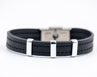 Upcycled inner tube bracelet, vegan and handmade