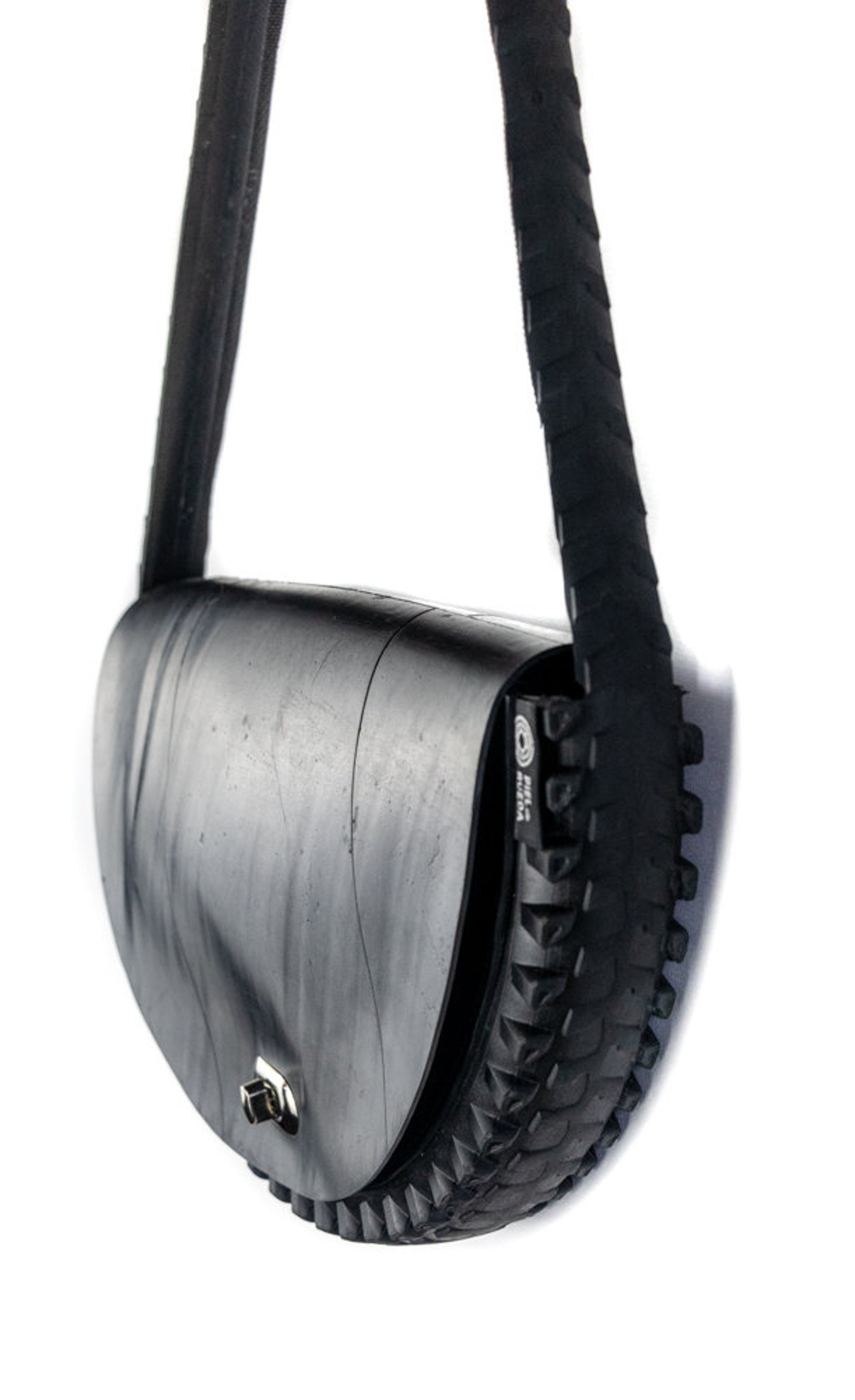 Black Upcycled Tire Shoulder Bag Handmade Bag for Woman Etsy
