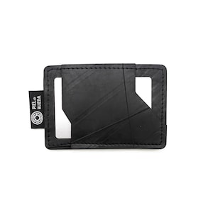 Porta tessere vegan, porta carte di credito tascabile, porta documenti artigianale in camera d'aria riciclata, eco idea regalo, portatessere