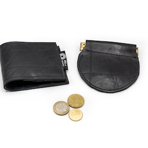 Münz- und Taschenkartenhalter-Kit, veganes Portemonnaie-Set, handgefertigtes Portemonnaie im recycelten Innenschlauch, Öko-Geschenkidee