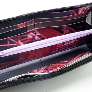 Cartera maxi en cámara de aire reciclada, cartera de mujer, cartera hecha a mano, cartera impermeable, cartera vegana con cremallera